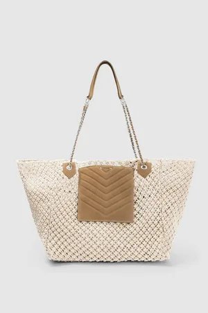 IKKS Macrame Tote Bag with Leather Pocket