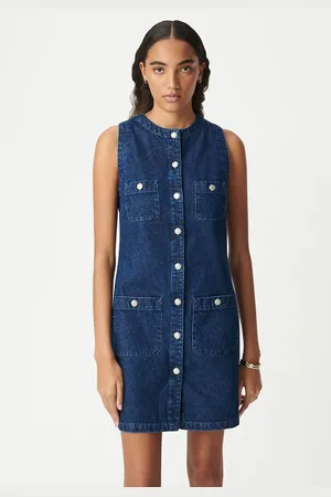 IKKS Sleeveless Denim Short Straight Dress