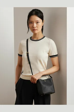 Ralph Lauren Reese Small Leather Bucket Bag with Shoulder Strap