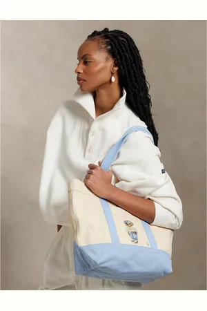 Ralph Lauren Canvas Zip-Up Tote Bag with Polo Bear Print