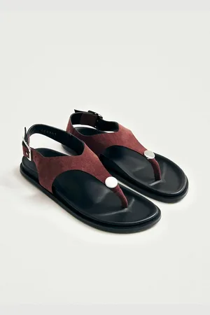 ALOHAS Harbor Toe-Post Sandals in Suede Leather