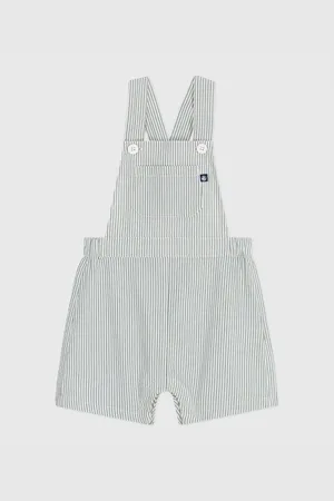 Petit Bateau Striped Cotton Short Dungarees