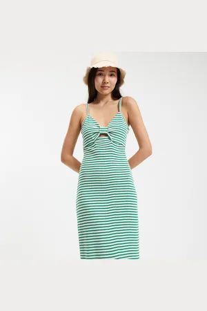 La Redoute Maxi Dress with Shoestring Straps, in Striped Knit