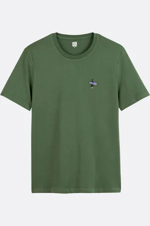 La Redoute Embroidered Crew Neck T-Shirt with Short Sleeves