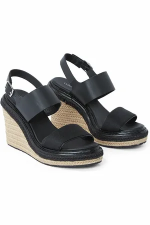 Calvin Klein Leather Wedge Sandals