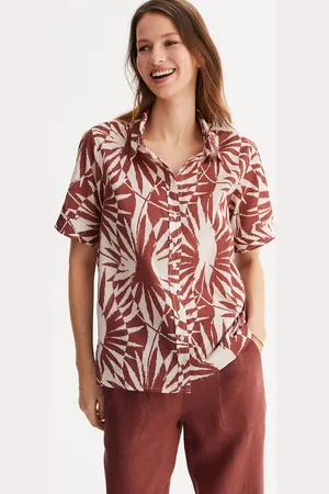 ANNE WEYBURN Shirt, Graphic Print, Short Sleeves