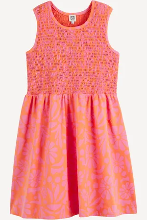 La Redoute Floral Sleeveless Smocked Dress