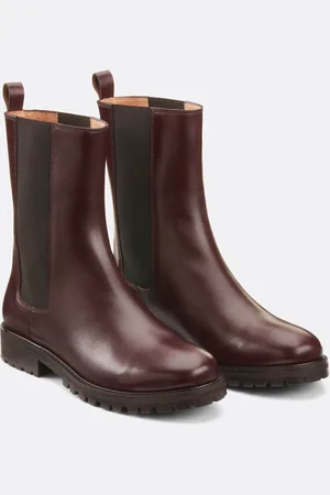 La Redoute Ankle Boots with Notched Sole in Smooth Leather