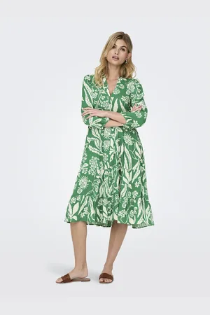 ONLY Printed Maxi Dress with Long Sleeves