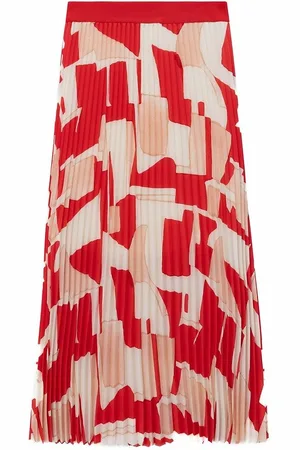 IKKS Pleated Maxi Skirt with Graphic Print