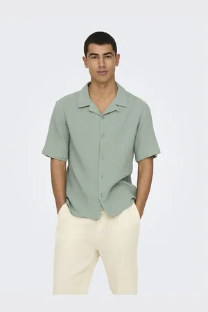 Only & Sons Cotton Muslin Shirt with Short Sleeves