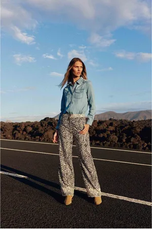 La Petite Etoile Printed Wide-Leg Trousers, PAULINA