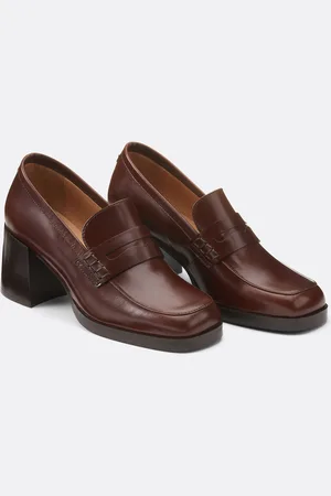 COSMOPARIS Pilar Leather Heeled Loafers