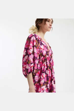 La Redoute Floral Print Maxi Dress with V-Neck and Balloon Sleeves