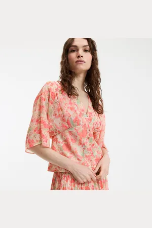 La Redoute Printed V-Neck Blouse with 3/4 Length Sleeves