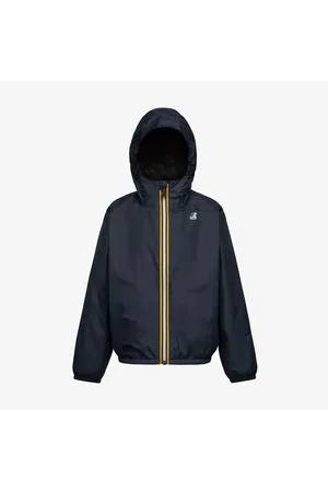 K-Way Zip-Up Windbreaker with Hood, Lined in Jersey
