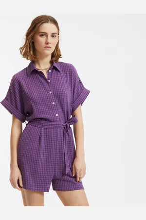 La Redoute Short-Sleeved Checked Playsuit Shorts