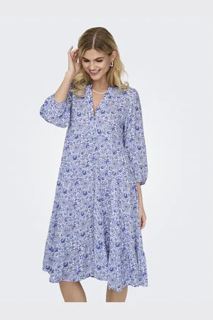 ONLY Printed Maxi Dress with Long Sleeves