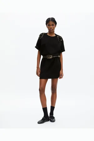The Kooples Mini Dress with Short Sleeves and Shoulder Details