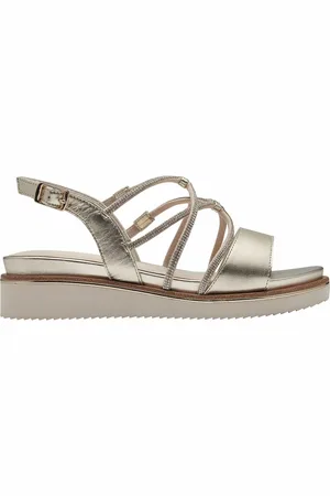 Tamaris Multi-Strap Wedge Sandals in Leather