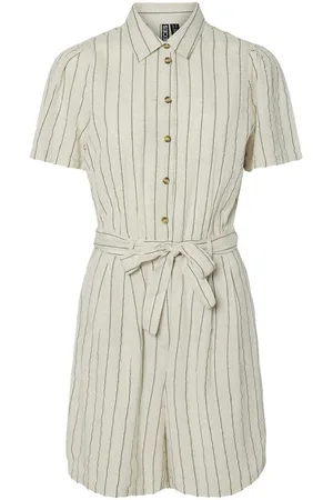 Pieces® Belted Striped Jumpsuit