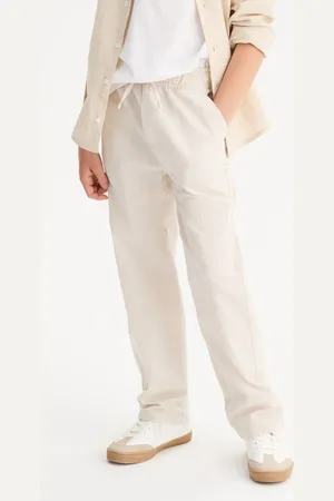La Redoute Straight Trousers in Cotton/Linen Blend