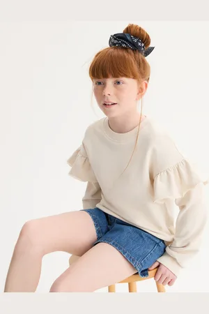 La Redoute Ruffled Sweatshirt with Crew Neck