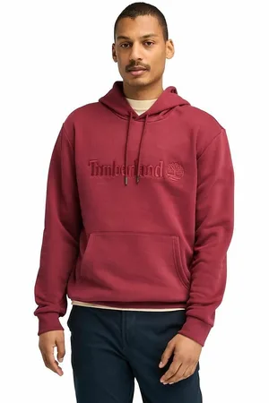 Timberland Tonal Embroidered Logo Hoodie in Cotton Mix