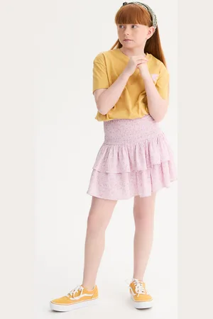 La Redoute Smocked Flowing Skirt with Ruffles, Floral Print