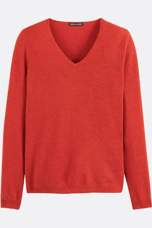 ANNE WEYBURN Cashmere V-Neck Jumper in Fine Knit