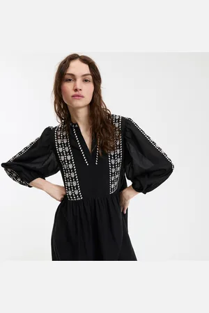 La Redoute Flared Maxi Dress with 3/4 Length Sleeves