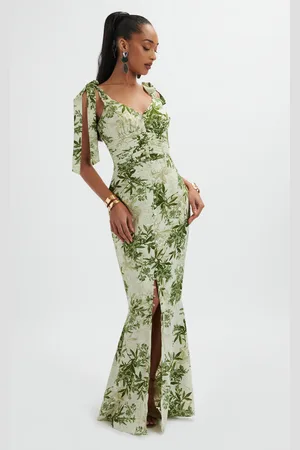 Jarlo fishtail maxi dress with strappy back in clearance green