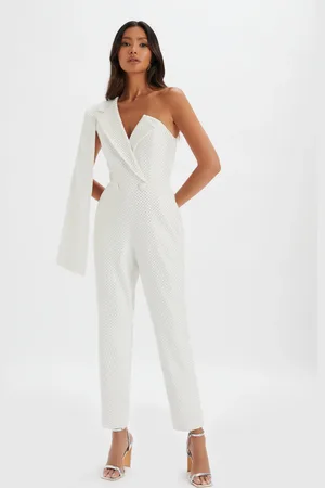 Lavish alice white cape jumpsuit on sale