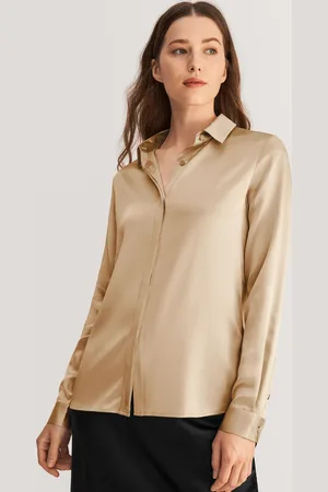 Lilysilk Silk Blouse Women Shirts Basic Concealed Placket Silk Shirt 22 Momme Silk Long-Sleeved