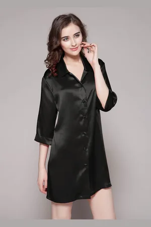 Lilysilk Silk Nighties For Women 1% Grade 6A Silk Ultra-Sustainable Button Up Ladies Night Dress L