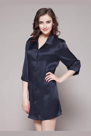 Lilysilk Nightshirt Womens 1% Silk Eco-Friendly Shirt Collar Ladies Nighties XL