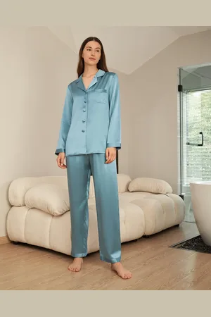 Lilysilk Silk Pjs For Women Blue Mulberry Silk Ultra-Sustainable Elastic Waistband Pyjama Sets XS