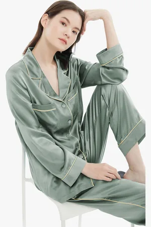 Lilysilk Silk Pyjamas For Women 22 Momme Silk Fluid Silk Long Sleeve Pyjamas XL
