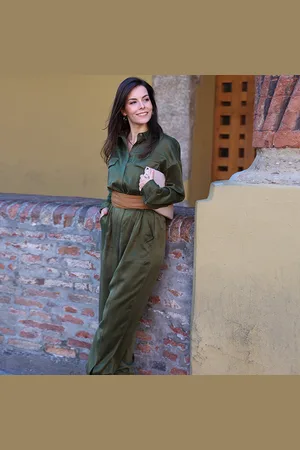 Lilysilk Silk Jumpsuit 22mm Camelwashed Silk Jumpsuit Skin Friendly M