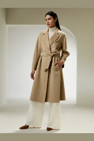 Lilysilk Wool-Blend Robe Coat Classic Wide Lapel Collar Stylish And Versatile United Kingdom Xl