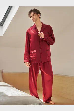 Lilysilk Silk Pyjamas For Men Red M 22mm Quality Silk