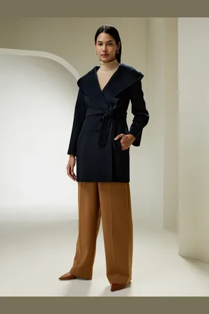 Lilysilk Cashmere-Wool-Blend Belted Short Hooded Coat Stylish And Versatile United Kingdom Xl