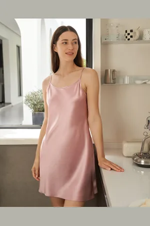 Lilysilk Ladies Nighties Pink 22 Momme Silk Delicate Adjustable Spaghetti Straps Nightdress XS
