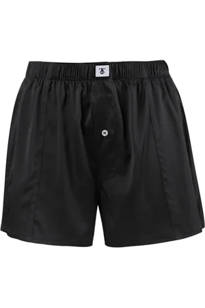 Lilysilk Silk Underwear Antibacterial 2 Pack Silk Boxer For Men Black & Blue L
