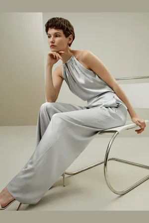 Lilysilk Halter Neck Wide Leg Jumpsuit 1% Charmeuse Silk Offers Comfort And Uniqueness United Kingdom 12