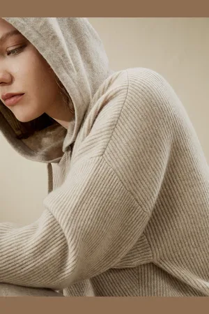 Lilysilk Natural Cashmere Jumper Womens Finest Cashmere Oversized Drop Shoulder Cashmere Sweater S