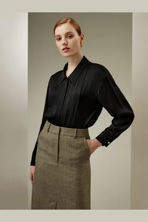 Lilysilk White Silk Shirt Women Natural Silk Concealed Mother Of Pearl Button Placket Versatile For All Occasions United Kingdom L