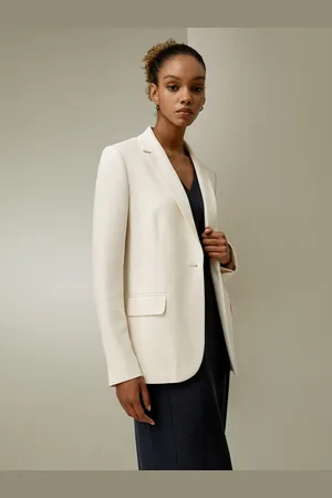 Lilysilk White Silk Blazer Cinches At The Waist Suitable For Office Sophistication Or Evening Allure