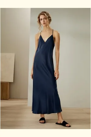 Lilysilk Long Silk Nightdress Ladies Natural Silk Elegant Contrast Binding Detailed Nighties L
