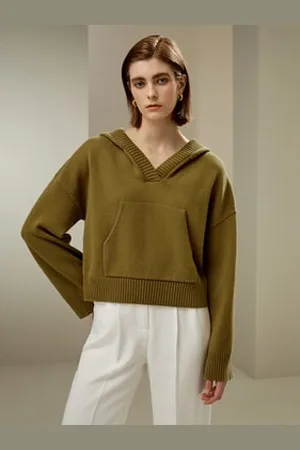 Lilysilk Womens Cashmere Pullover Sweater Wool-Cashmere Blend A Single-Sided Plain Weave L